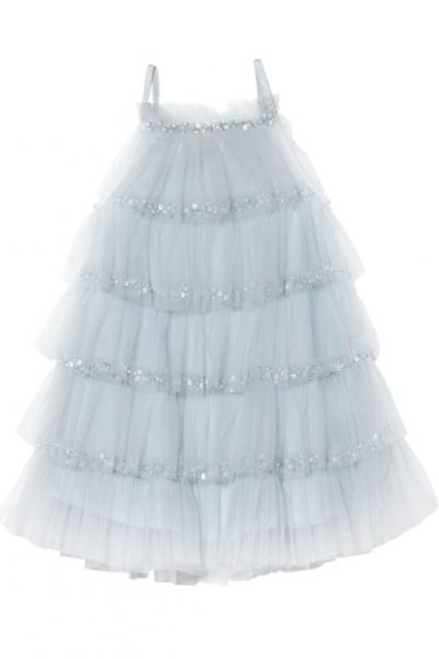 Pale blue baby doll tulle dress