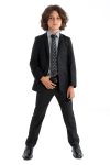 Boy in a black 2 piece designer suit